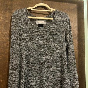Anthropologie Pure+Good Gray Marled Long-Sleeved Tee
